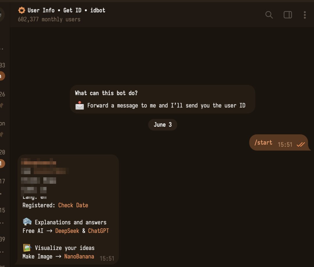 userinfobot lấy user id